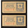 Image 1 : 2 1940s WWII Pearl Harbor Officers Mess 5 Cents Coupons