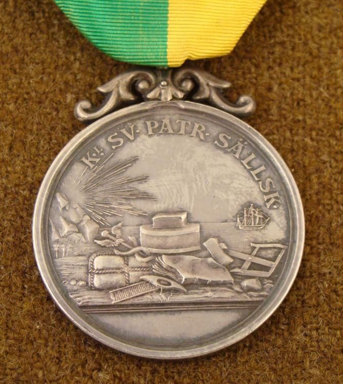 Silver Swedish Medal of Civic Merit w/Ribbon, Named