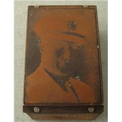 VINTAGE WOODBLOCK AND PRINTING IMAGE OF LT COMMANDER