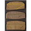 Lot 3 WWII Olive Green Wool Army Side Caps Hats