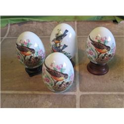 4 Collectable Avon Bird Season Eggs