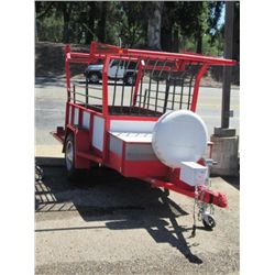 Red And White Utility Trailer.