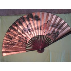 Large Oriental Fan W/ Horses