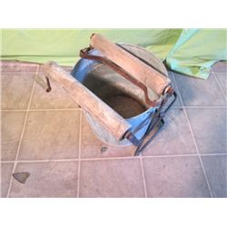 1920 To 1930's Wash Bucket With Wooden Roller