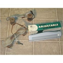 Adjustable Hand Punch, Antique Skates W/ Key