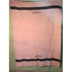 2 Vintage 100% Wool Us Navy Blankets