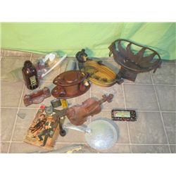 Box Lot Canteen, Bed Warmer, Wood Bear Boat,