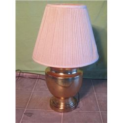 Short Brass Table Lamp W/ Shade