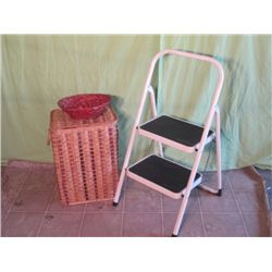 Small Wicker Basket, Wicker Hamper, Two Step