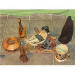 Hand Turned Wood Cup With Piston, Bathtub Cowboy