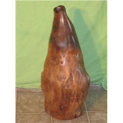 Large Hand Turned Wood Vase