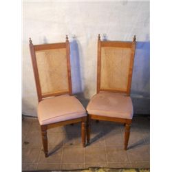 2 Padded High Back Wicker Chairs