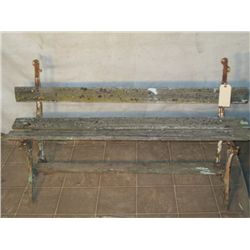 Antique Wood & Metal Bench