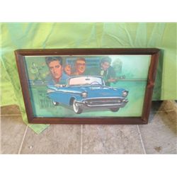 Classic Car Elvis Poster - Framed