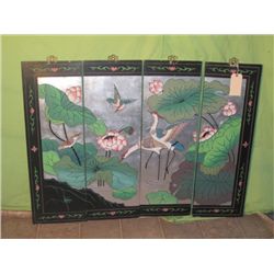 4pc Hand Painted Japanese Hanging Wall Art