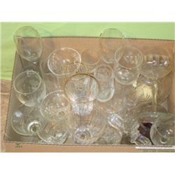 Etched Glass Wine Glasses, & Crystal Ware
