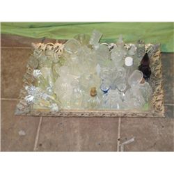 Mirrored Perfume Platter With Lots Of Bottles