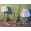 Image 1 : 3 Cut Glass Based With Brass Lamps