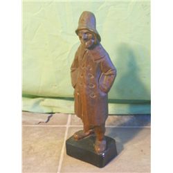 Solid Carved Wooden Fisherman