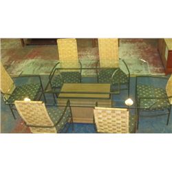 Henredon Dining Room Table W/ Thick Glass Top