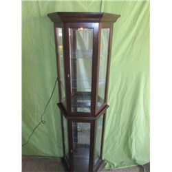 Beautiful Mirrored Dark Wood Curio Cabinet