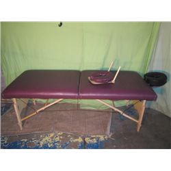 Maroon Padded Massage Table W/ 2 Face Rests