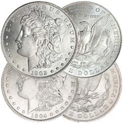 Morgan Silver Dollars 1902-O & 1904-O BU
