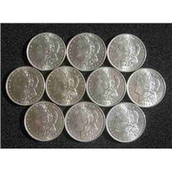 Lot of (10) UNC Morgan Silver Dollars