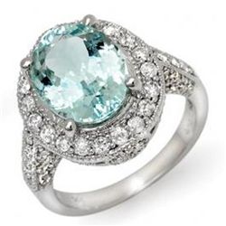 4.5 ctw Aquamarine & Diamond Ring 14K