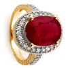 Image 1 : 8.0 ctw Ruby & Diamond Ring 14K