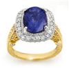 5.4ct Tanzanite & Diamond Ring 14K 2tone Gold