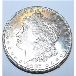 1887 P Choice Bu Morgan Silver Dollar