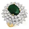 Image 1 : 10.02ctw Emerald & Diamond Ring 14K