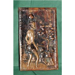 Hammered copper decorative plaque