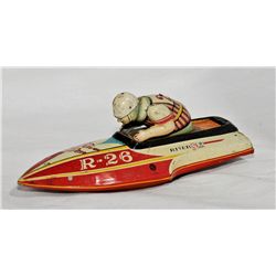Vintage japanese tin toy boat