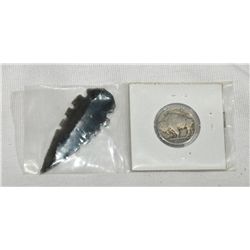United states of america buffalo head and arrow