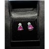Image 1 : Ruby and diamond earrings. Brand new