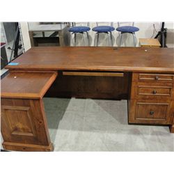 Pine executive computer desk