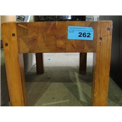 Heavy butcher block pine end table