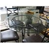 Image 1 : Metal and glasstop round table with 4 chairs