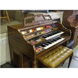 Kimball electric organ with bench seat