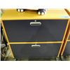 Image 1 : Blue and natural 2 drawer lateral filing cabinet