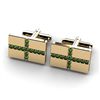 Image 1 : Genuine 1.04 ctw Green Tourmaline Cufflink 14k W/Y Gold