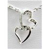 Image 1 : Genuine 0.04 ctw Diamond Double Row Heart Pendant 14k