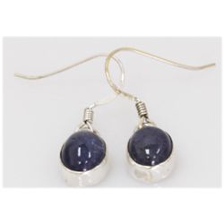 NATURAL 16.59 CTW TANZANITE OVAL EARRING .925 STERLING