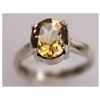 Image 1 : NATURAL 16.00 CTW CITRINE OVAL RING .925 STERLING SILVE