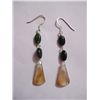 Image 1 : NATURAL 21.20 CTW EMERALD, SEMIPRECIOUS EARRING .925 ST