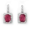 Image 1 : Genuine 3.55 ctw Pink Tourmaline Diamond Earrings 14kt