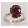 Image 1 : NATURAL 19.15 CTW RUBY OVAL RING .925 STERLING SILVER