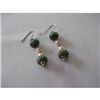 35.80 ctw Emerald earrings .925 Sterling